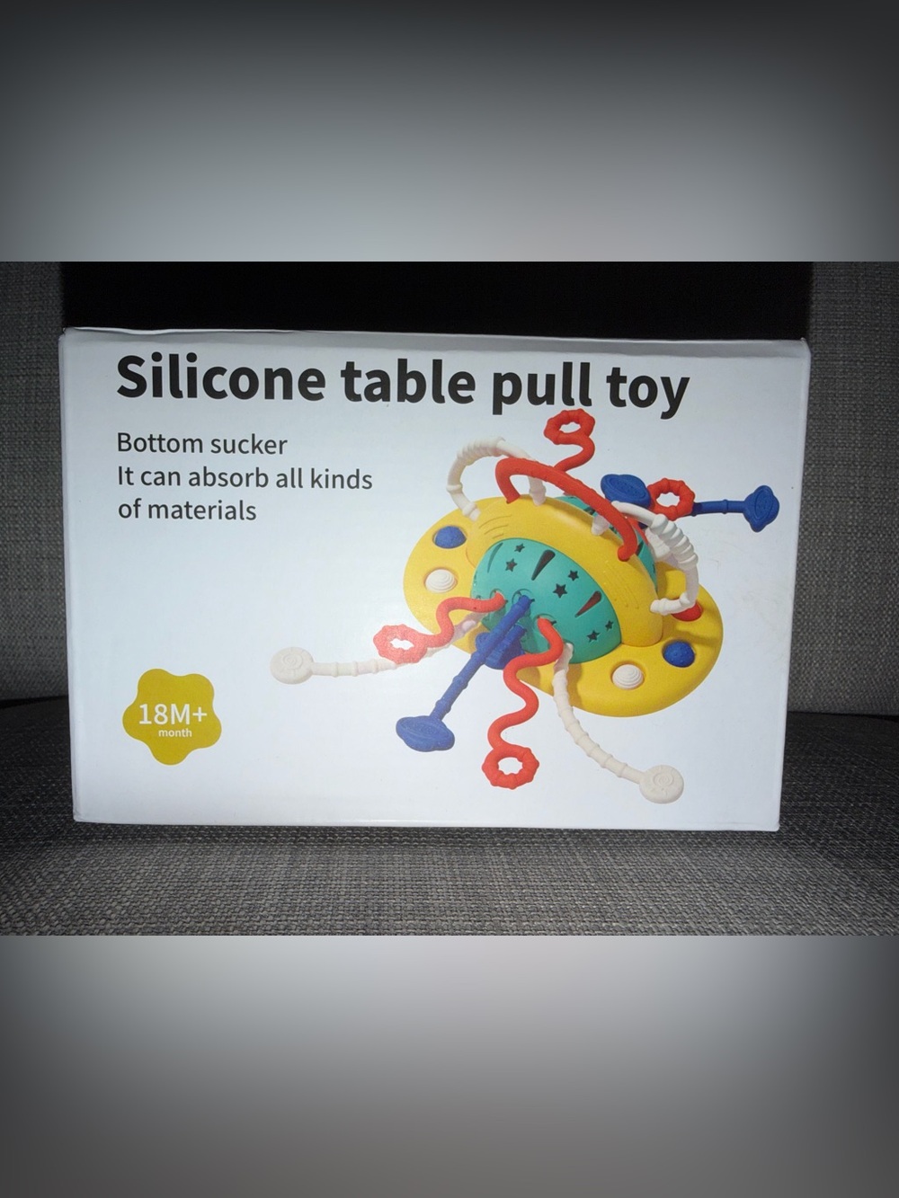 Silicone Table Pull Toy - Yellow/Green/Red/Blue